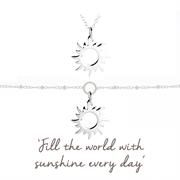 Sun Necklace and Bracelet Gift Set 