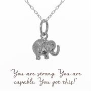 Sterling Silver Decorated Elephant Necklace