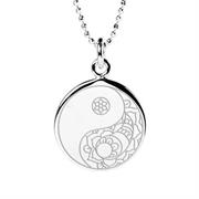 sterling silver personalised yin yang necklace