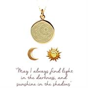 gold moon and sun necklace and earrings