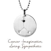 Sterling Silver Cancer Star Map Necklace