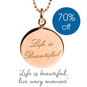 Gold Life is Beautiful affirmation Necklace