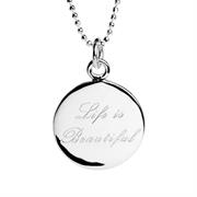 Custom Engraved Life is Beautiful Necklace