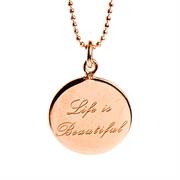 Rose Gold Life is Beautiful Necklace
