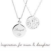 Buy Mum & Daughter Female Strength and Family Tree Necklace Set | Sterling Silver