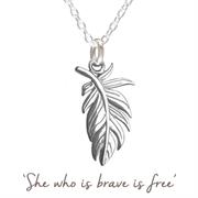 Sterling Silver Plume Feather Necklace