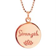 rose gold strength affirmation necklace