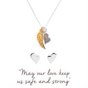 Sterling Silver Angel Wing and Heart set