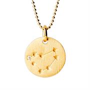 Gold Cancer Zodiac Constellation Necklace