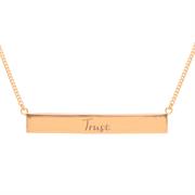 Trust Bar Necklace in Rose Gold