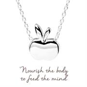 Sterling Silver Apple Necklace for foodie