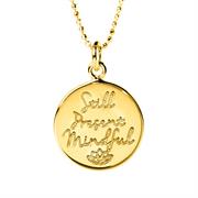 Gold Still, Present, Mindful Affirmation Necklace