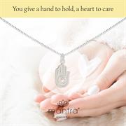 Sterling Silver Hand and Heart Necklace