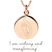 Rose Gold Womans face Silhouette Necklace