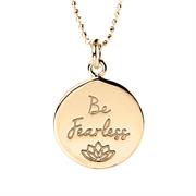 Rose Gold Be Fearless disc Necklace