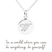 Sterling Silver W Initial Necklace