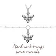 Sterling Silver Bee Necklace Bracelet Gift Set
