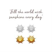 silver and gold sun earrings