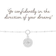 Sterling Silver Compass Charm Bracelet