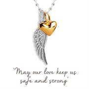 Angel Wing and Heart Necklace