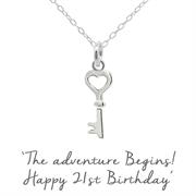 21st birthday key necklace