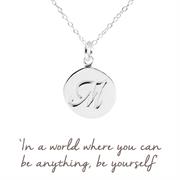 Sterling Silver M Initial Necklace