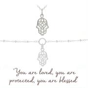 Hamsa Hand of Fatima Gift Set - Necklace and Bracelet