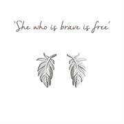 Silver Plume Feather Earrings