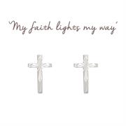 Sterling Silver Cross Stud Earrings