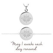 lotus flower renewal necklace and bracelet set silver