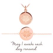 lotus flower renewal necklace and bracelet set rose gold