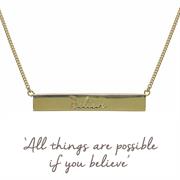 Believe Bar Necklace in 925 Silver