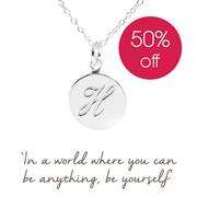 Sterling Silver Initial H Necklace 