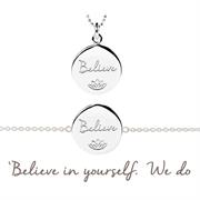 Believe Disc Necklace and Bracelet Gift Set