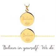 Believe Disc Necklace and Bracelet Silver