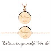 Believe affirmation Necklace and Bracelet Yellow Gold