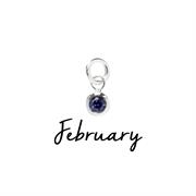 Sterling Silver February CZ Birthstone Pendant