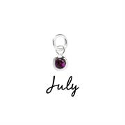 Sterling Silver July CZ Birthstone Pendant