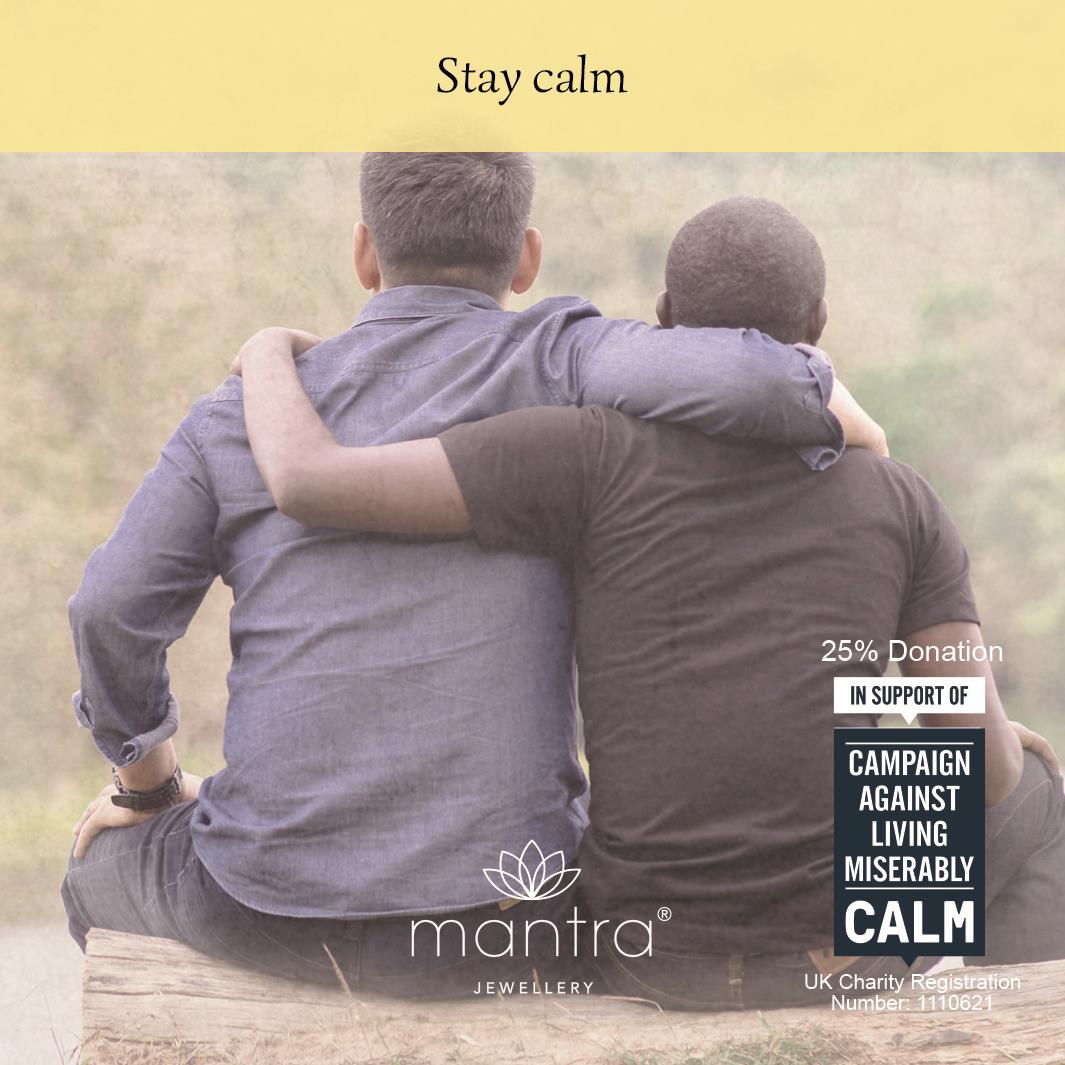 Stay Calm Men's Charity Bracelet CALM charity Mantra
