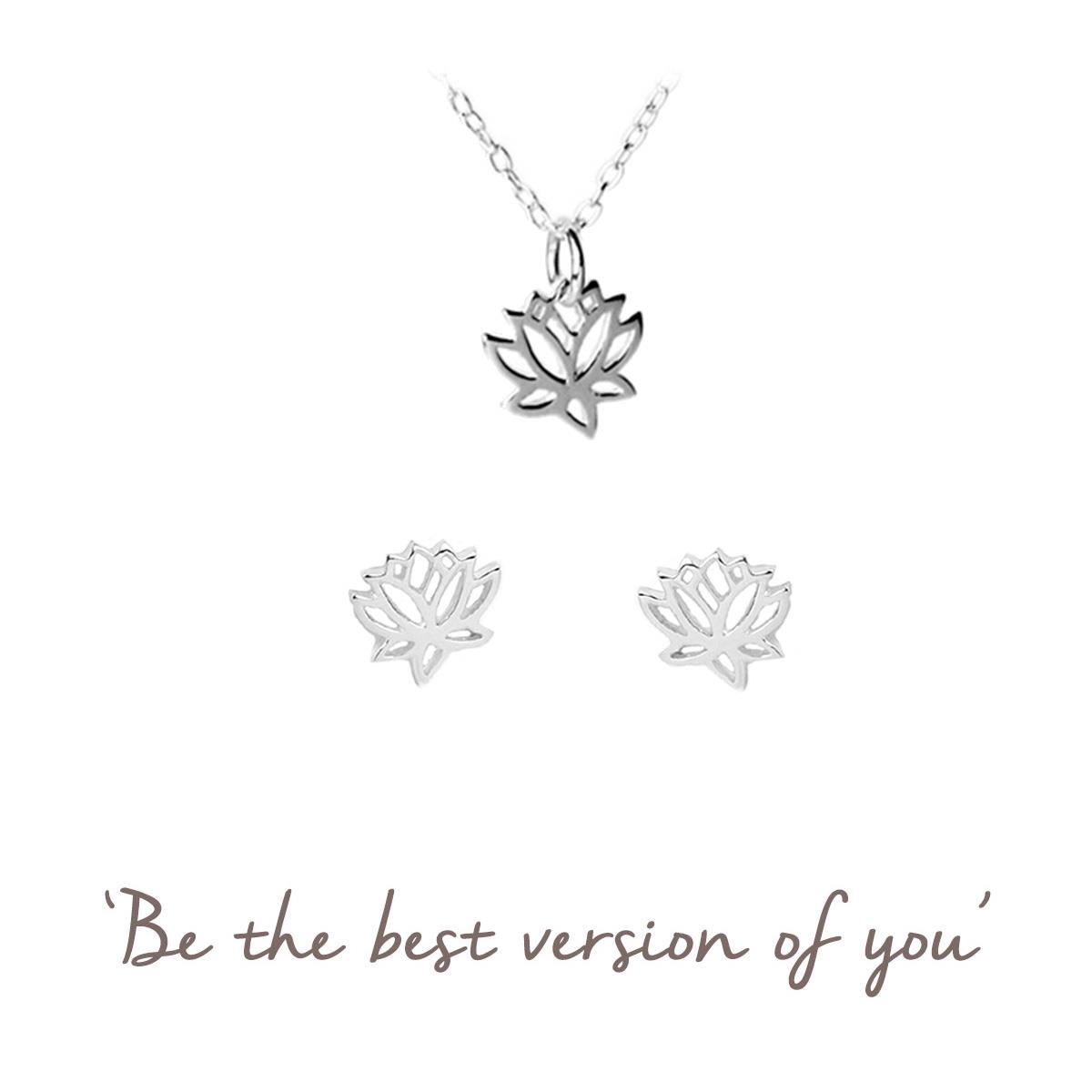 Lotus Gift Set | Necklace & Earrings | Yoga Mindfulness Gifts