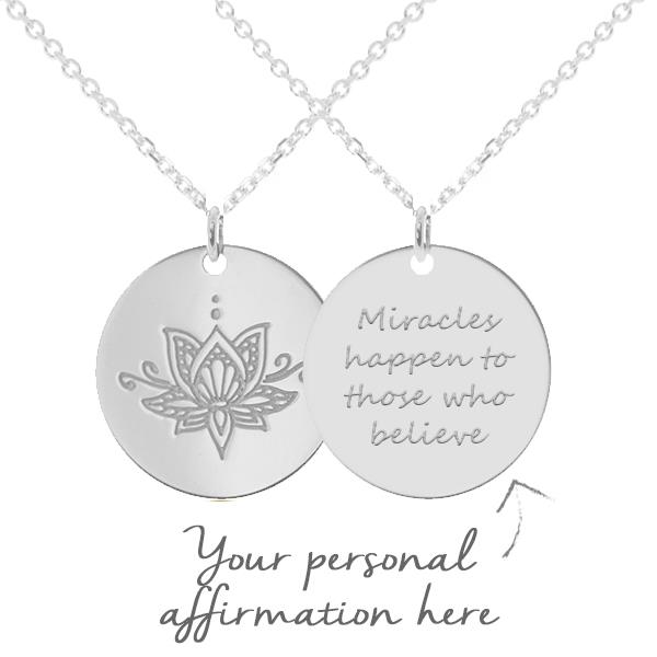 Sterling Silver Ornate myMantra Affirmation Necklace | Mantra