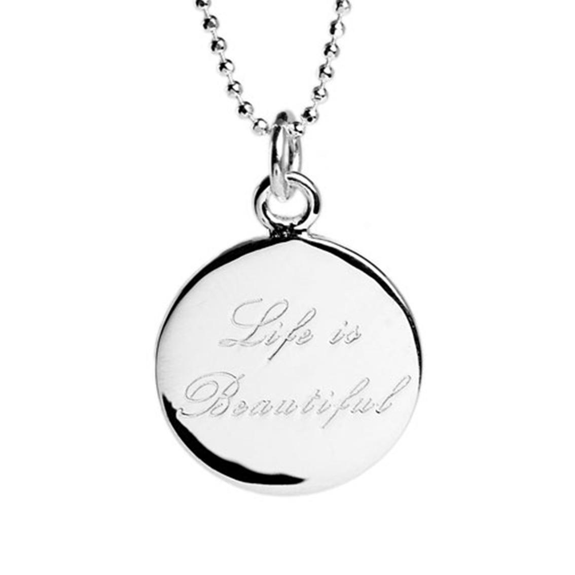 Life is Beautiful Necklace Personalised Gifts for Her Mantra